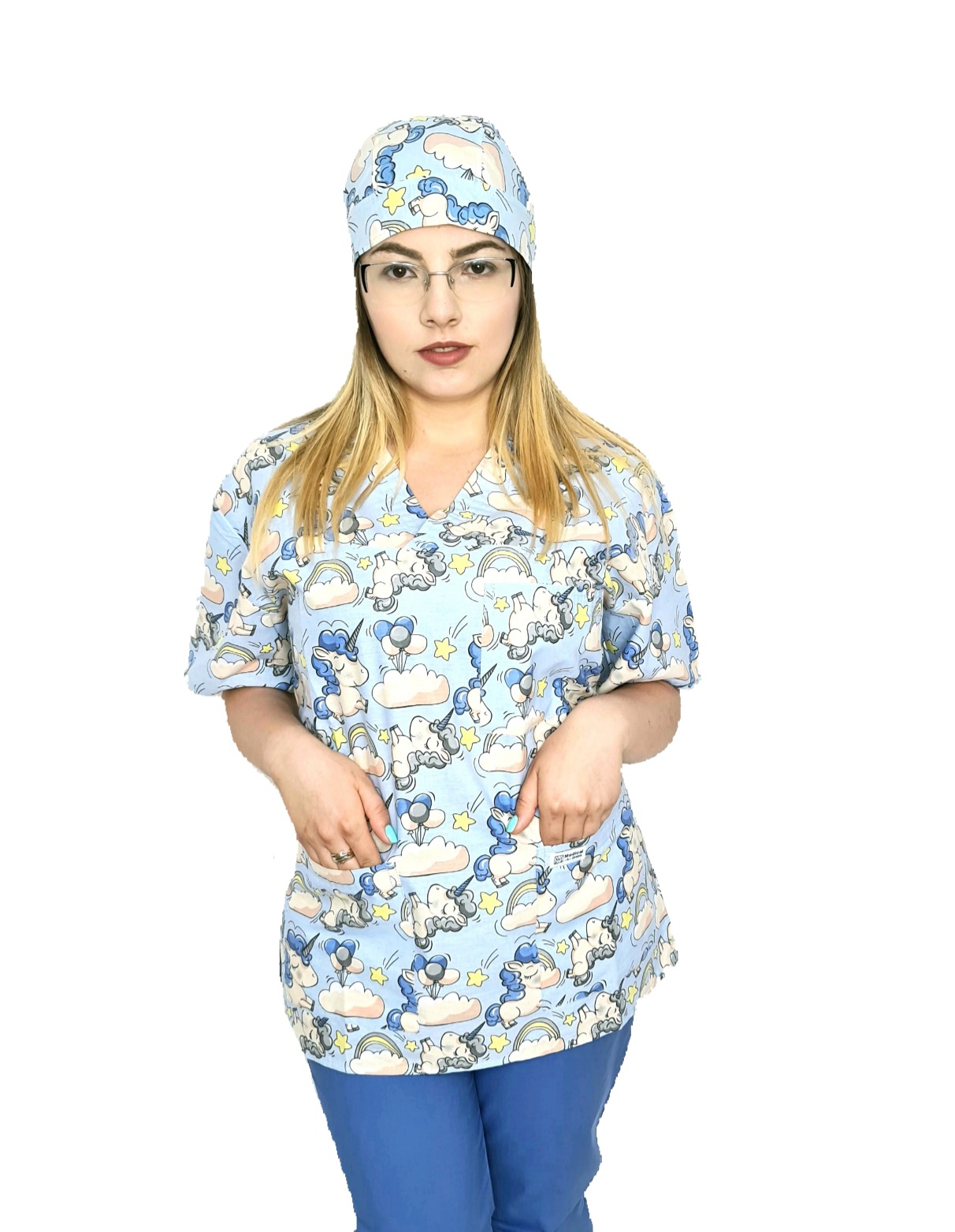 Degree Celsius archive biology Costum Medicaldress cu bluza imprimeu cu Unicorni - BLB 23/ PB - Medical  Dress